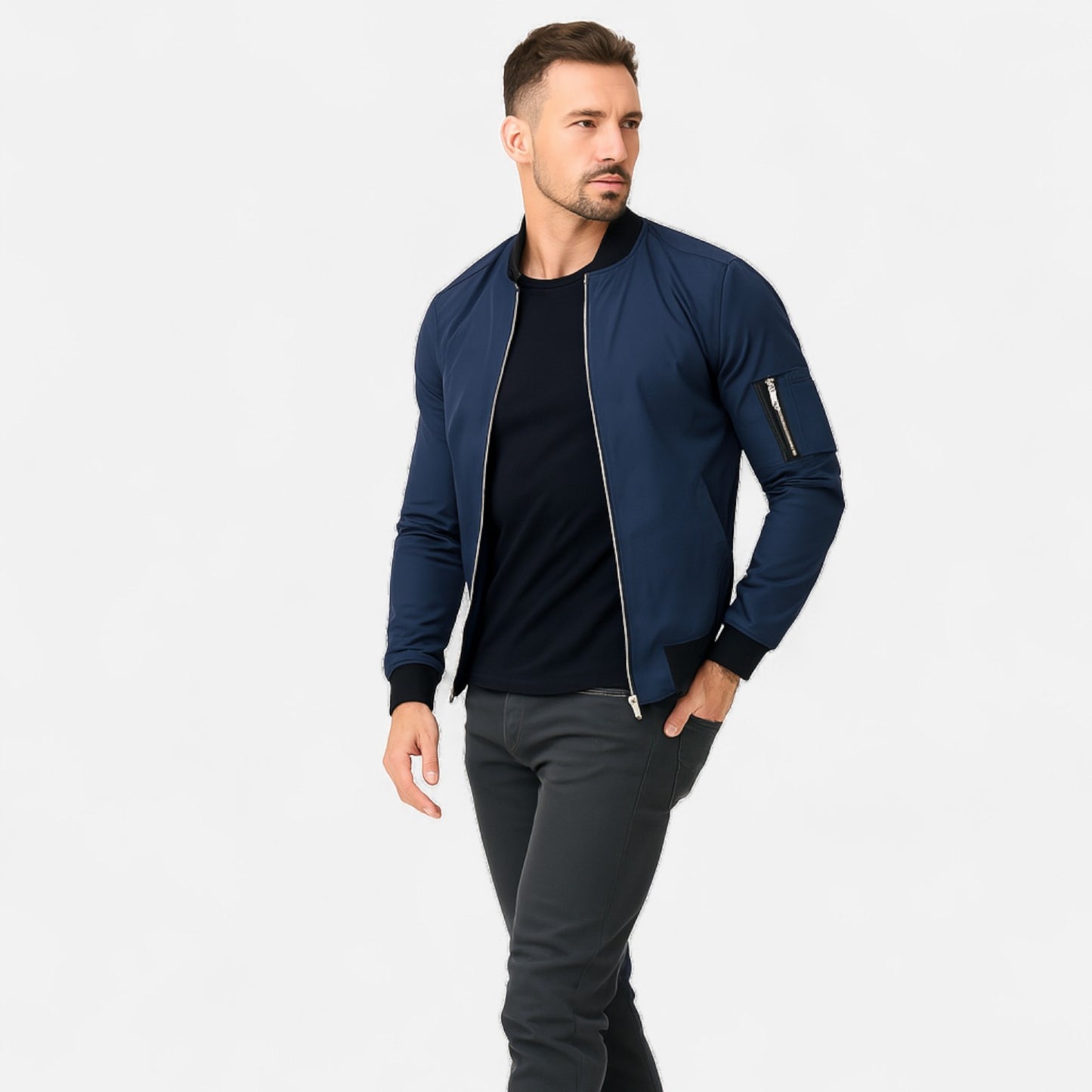 Velour Mode | Blouson Bomber Homme – Style Urbain, Silhouette Structurée