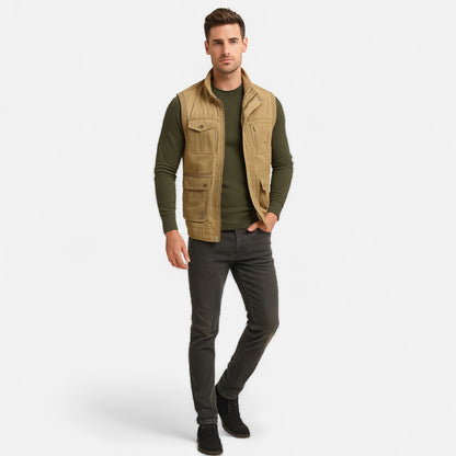 Velour Mode | Gilet Homme Multi-Poches Style Vintage – Fonctionnalité Authentique, Esprit Héritage