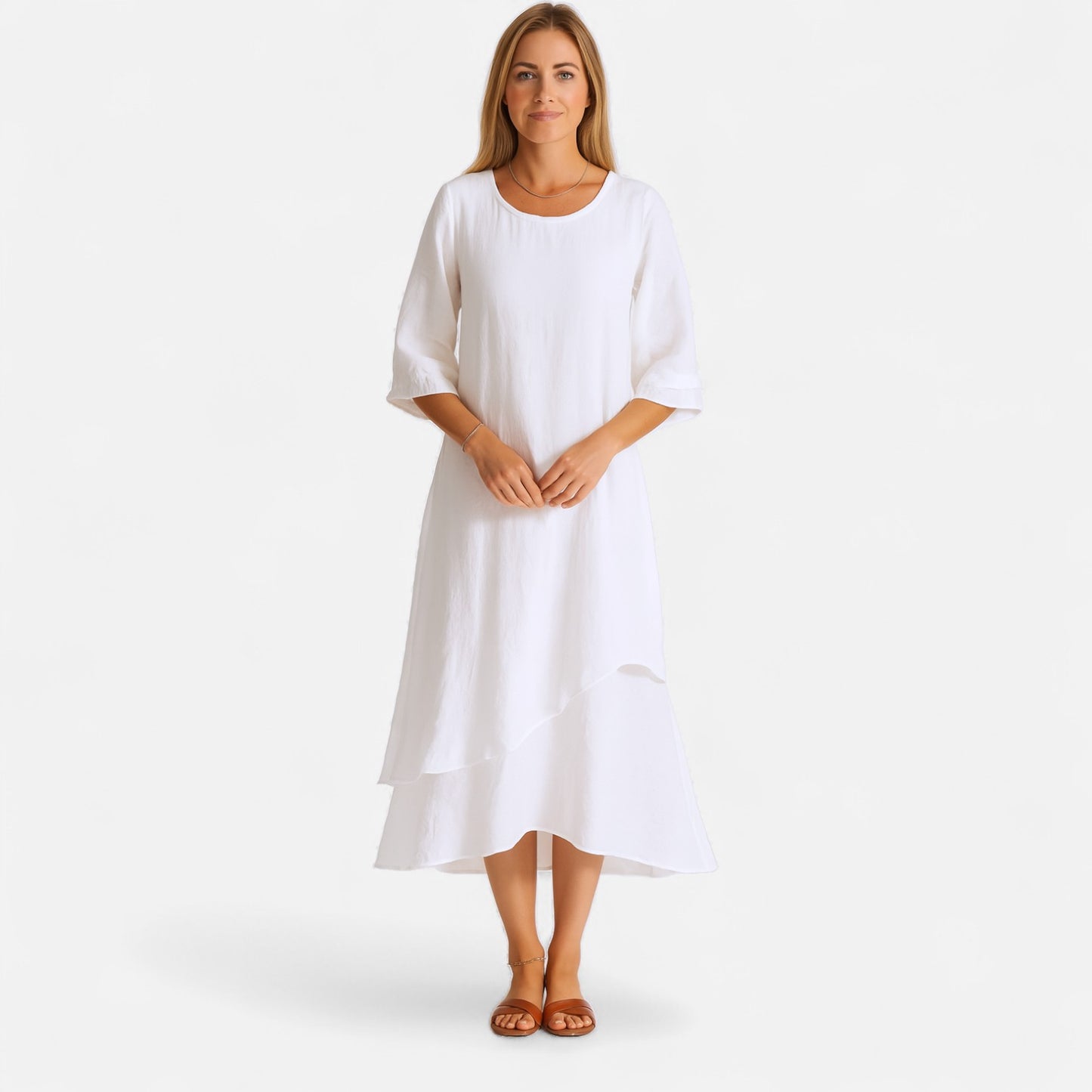Velour Mode | Chemise Longue Femme en Coton et Lin Double Épaisseur – Légèreté Naturelle, Élégance Flottante