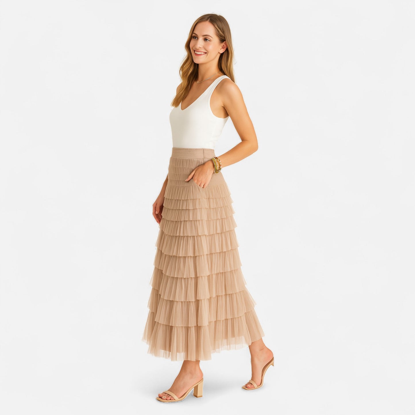 Velour Mode | Jupe Longue Femme – Élégance Flottante, Silhouette Féminine