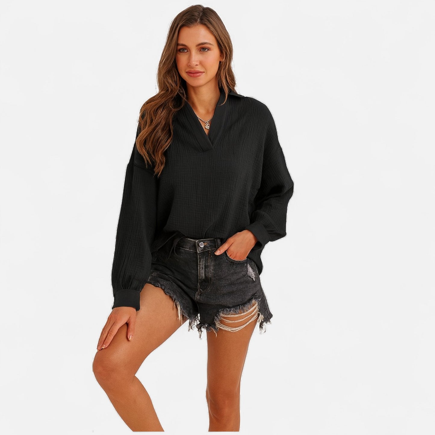 Velour Mode | Blouse Satinée Femme – Luxe Intemporel, Éclat Élégant
