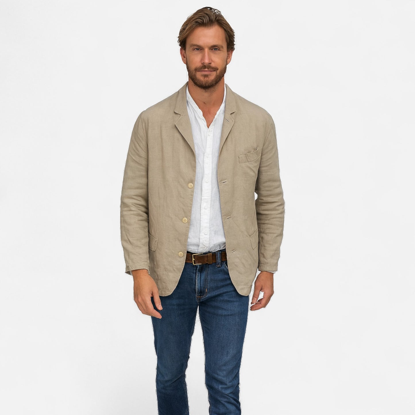 Velour Mode | Veste Ample en Coton et Lin – Légèreté Décontractée, Élégance Naturelle