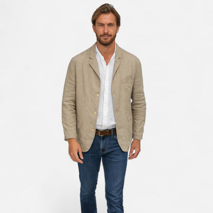Velour Mode | Veste Ample en Coton et Lin – Légèreté Décontractée, Élégance Naturelle