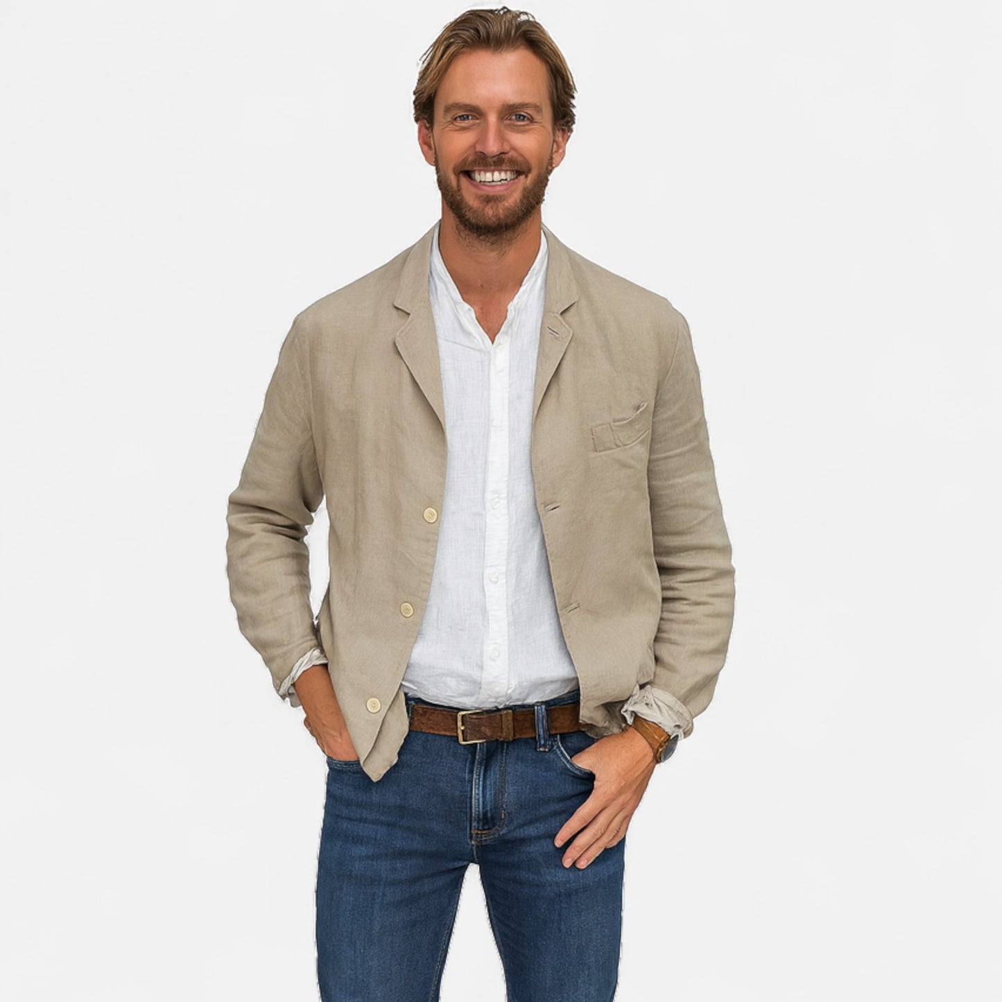Velour Mode | Veste Ample en Coton et Lin – Légèreté Décontractée, Élégance Naturelle