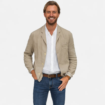 Velour Mode | Veste Ample en Coton et Lin – Légèreté Décontractée, Élégance Naturelle