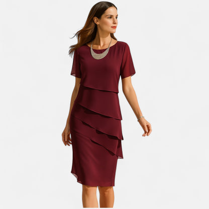 Velour Mode | Robe Midi Fluide en Chiffon Plissé – Légèreté Aérienne et Grâce Intemporelle