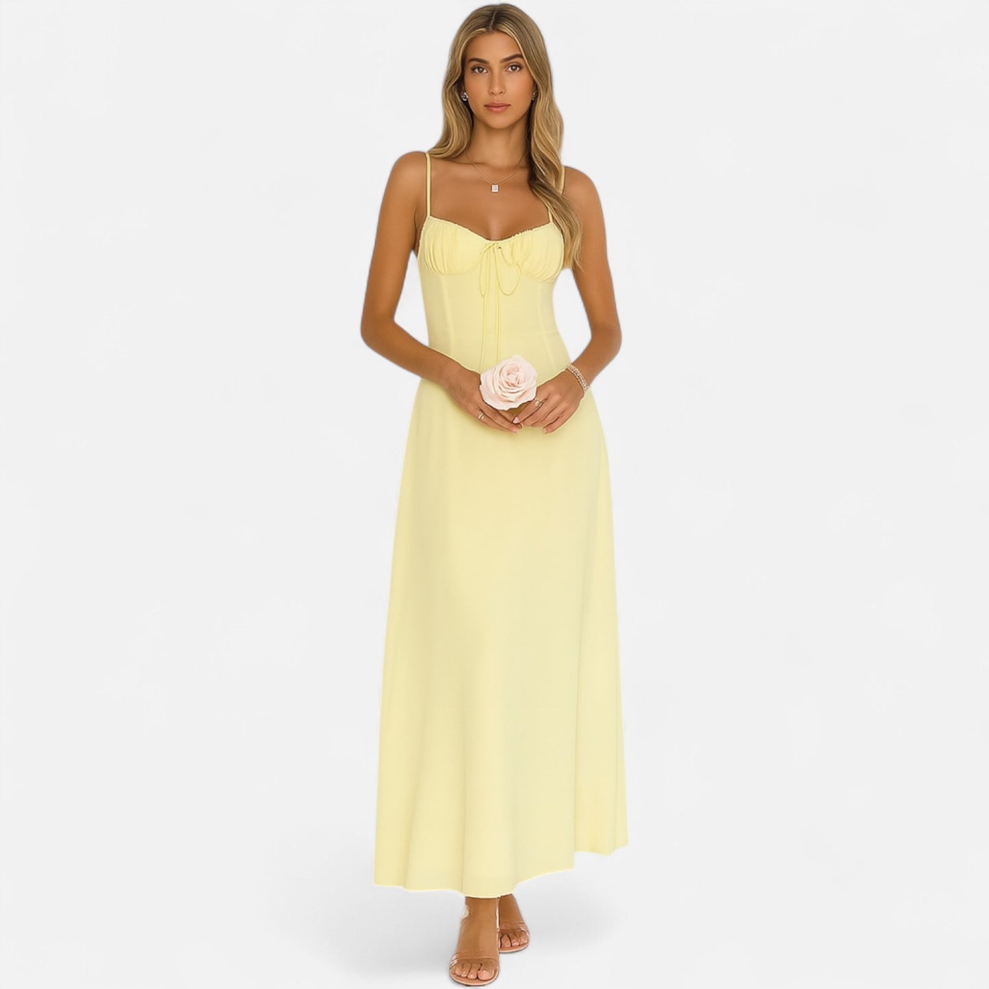 Velour Mode | Robe Longue Sans Manches Femme – Élégance Aérienne, Silhouette Élancée