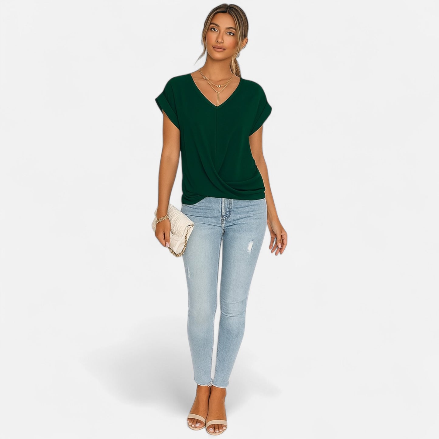Velour Mode | Haut Femme Manches Courtes Léger – Simplicité Aérienne, Élégance Quotidienne