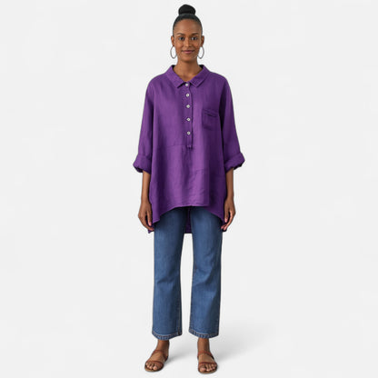 Velour Mode | Chemise Femme Décontractée à Manches Longues – Élégance Boutonnée, Style Polyvalent