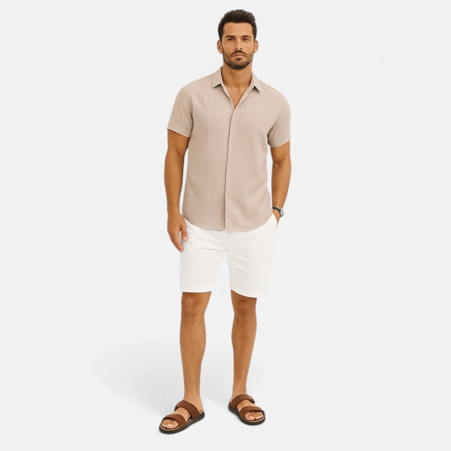 Velour Mode | Chemise Homme Manches Courtes Respirante – Fraîcheur Élégante, Confort Léger