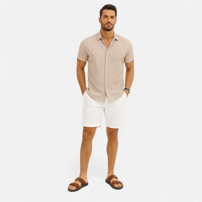 Velour Mode | Chemise Homme Manches Courtes Respirante – Fraîcheur Élégante, Confort Léger
