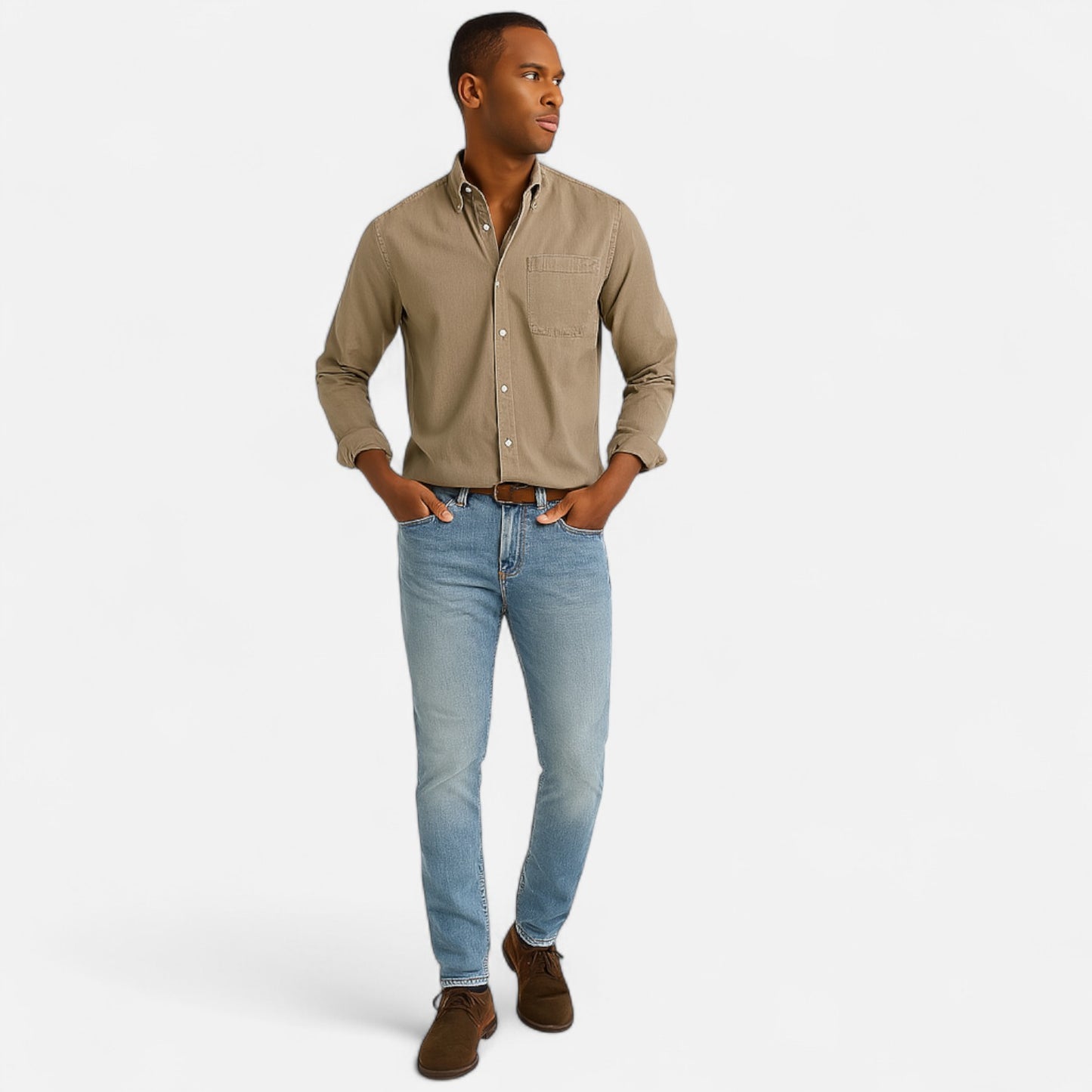 Velour Mode | Chemise Homme Manches Longues en Coton – Sobriété Élégante, Confort Naturel