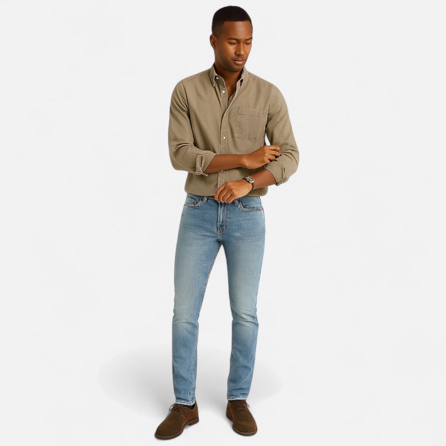 Velour Mode | Chemise Homme Manches Longues en Coton – Sobriété Élégante, Confort Naturel