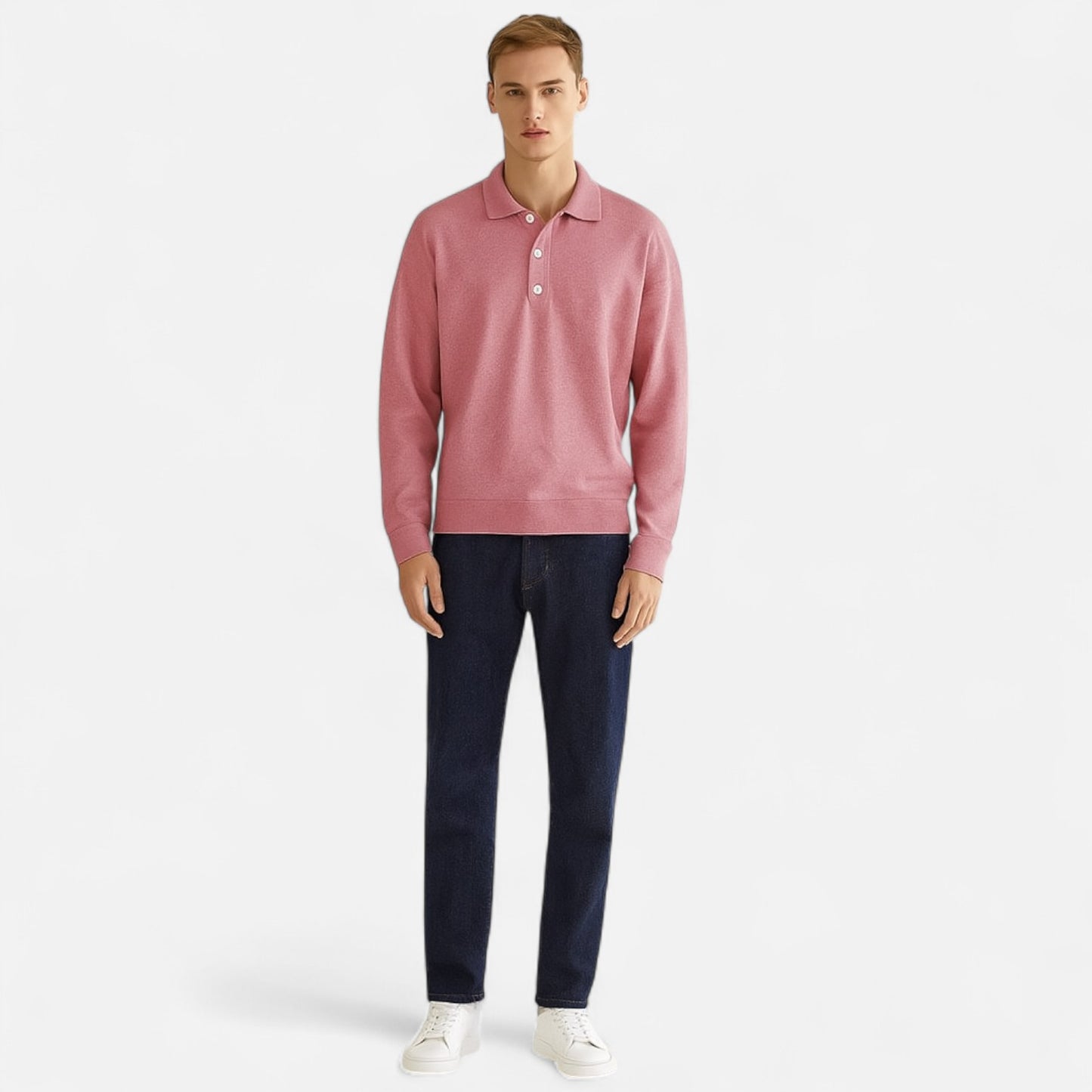 Velour Mode | Polo Homme Manches Longues – Élégance Décontractée, Finition Soignée