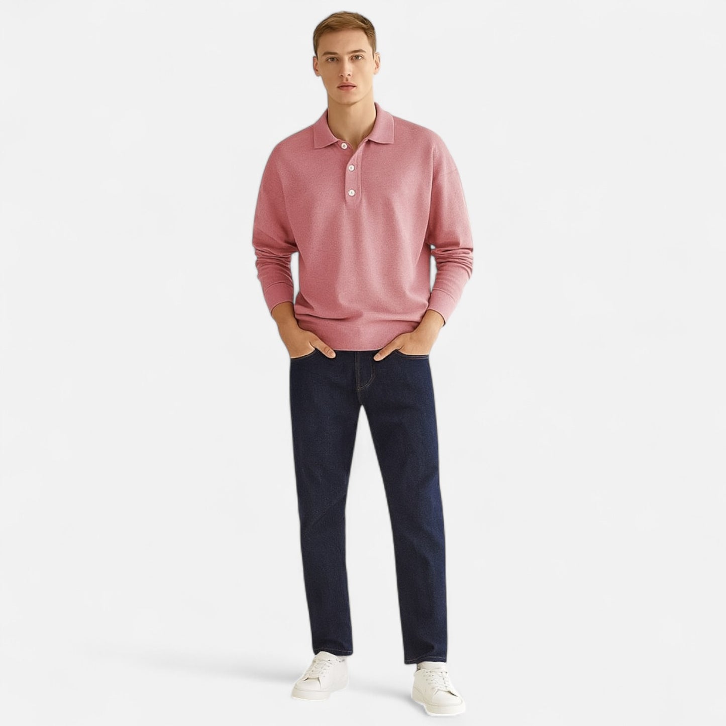 Velour Mode | Polo Homme Manches Longues – Élégance Décontractée, Finition Soignée