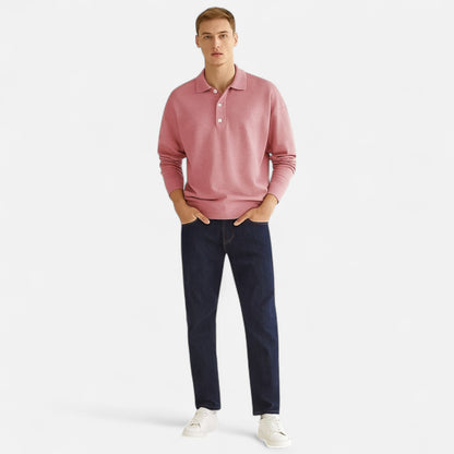 Velour Mode | Polo Homme Manches Longues – Élégance Décontractée, Finition Soignée