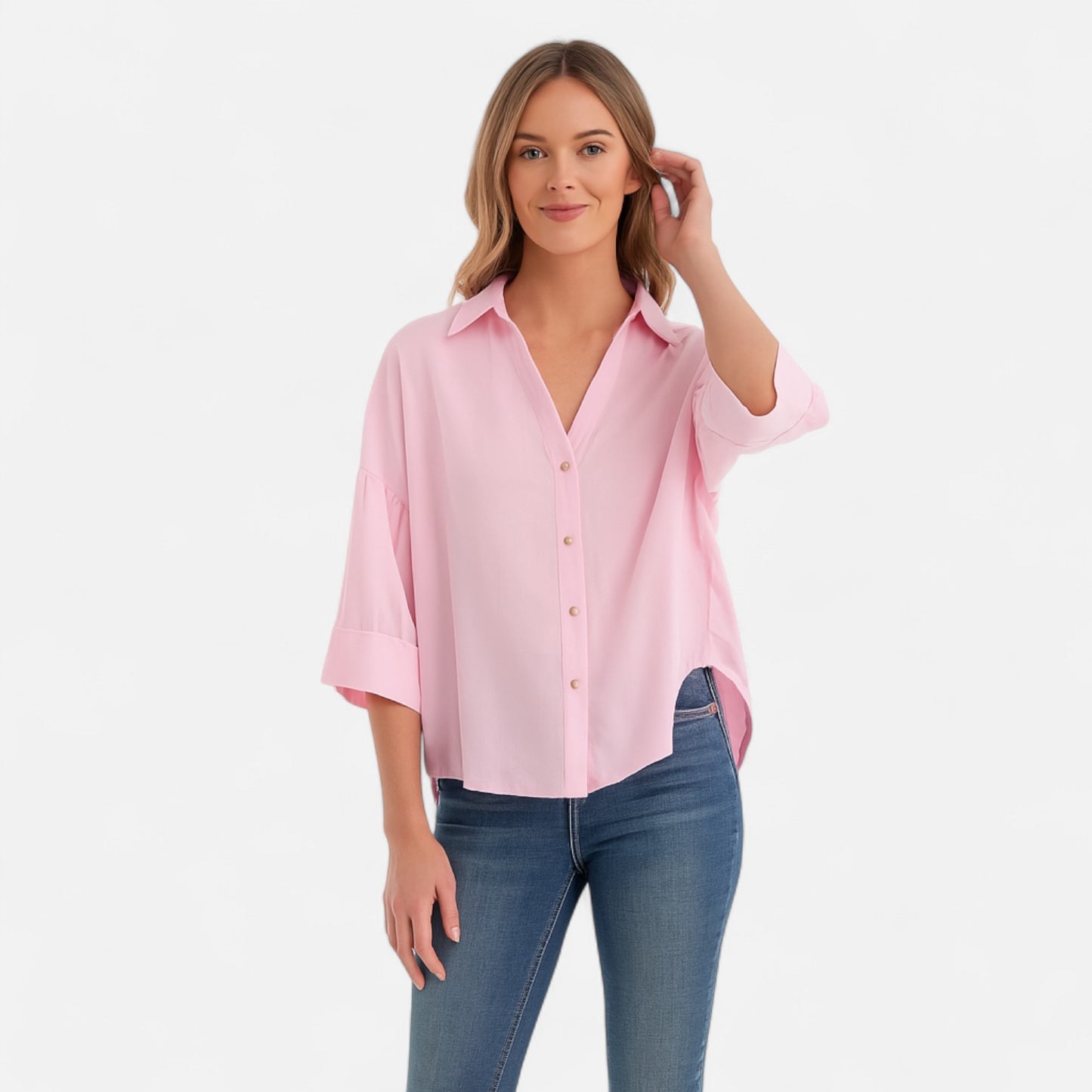 Velour Mode | Chemise Femme Lin Rayée à Manches Roulées
