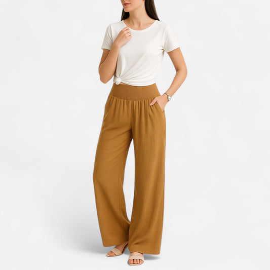 Velour Mode | Pantalon Femme Décontracté à Taille Mi-Haute – Élégance et Confort