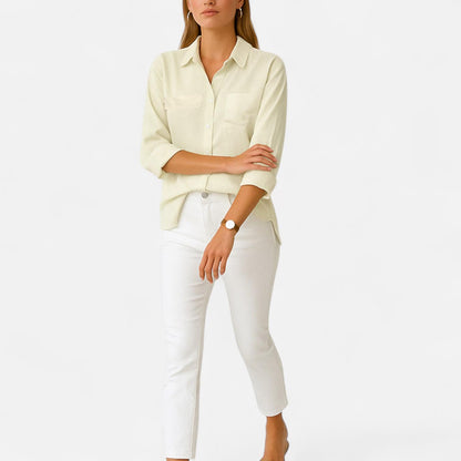 Velour Mode | Chemise Femme en Lin à Manches Longues – Légère et Décontractée