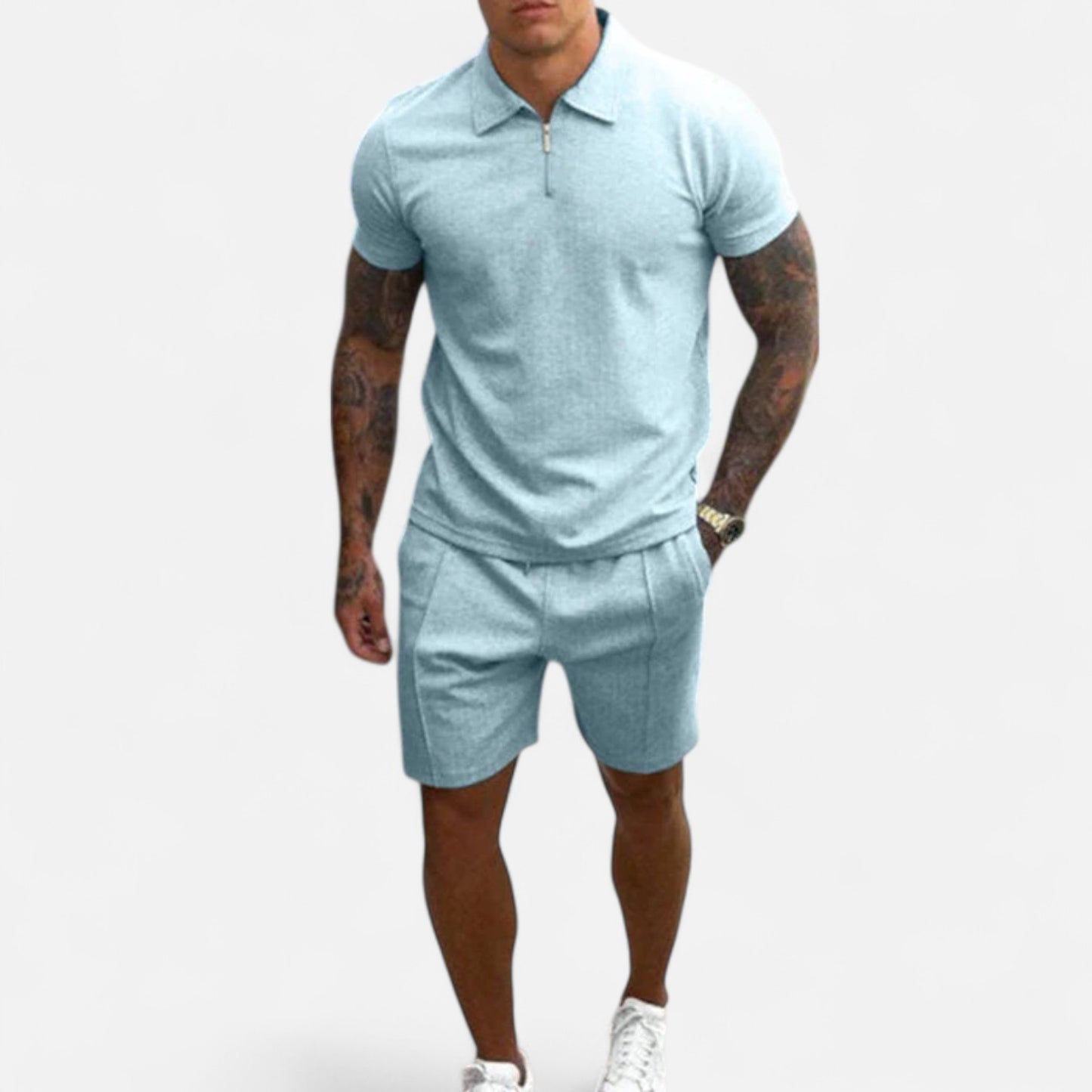 Velour Mode | Ensemble Polo et Short Homme en Coton Classique