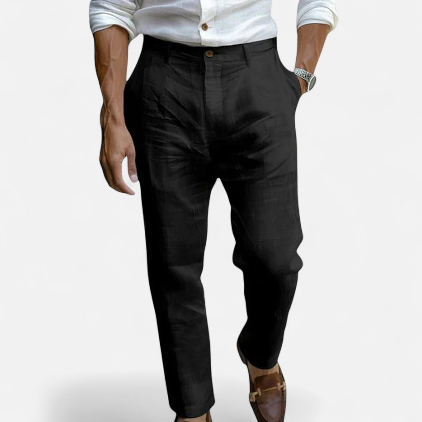 Velour Mode | Pantalon en Lin Homme Style Tropézien – Élégance Méditerranéenne, Légèreté Naturelle