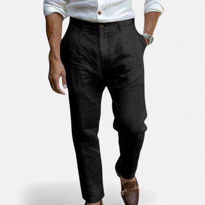 Velour Mode | Pantalon en Lin Homme Style Tropézien – Élégance Méditerranéenne, Légèreté Naturelle