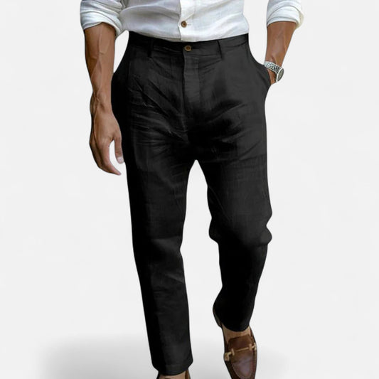 Velour Mode | Pantalon en Lin Homme Style Tropézien – Élégance Méditerranéenne, Légèreté Naturelle