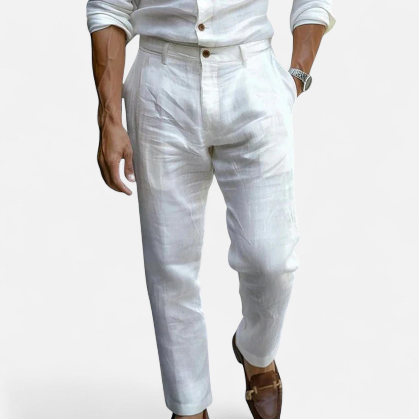 Velour Mode | Pantalon en Lin Homme Style Tropézien – Élégance Méditerranéenne, Légèreté Naturelle