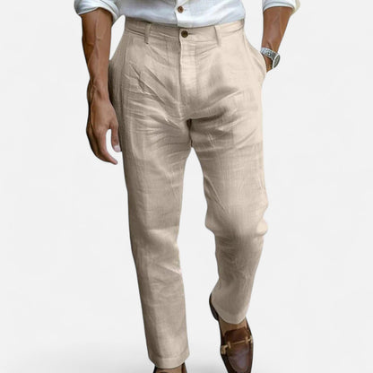 Velour Mode | Pantalon en Lin Homme Style Tropézien – Élégance Méditerranéenne, Légèreté Naturelle