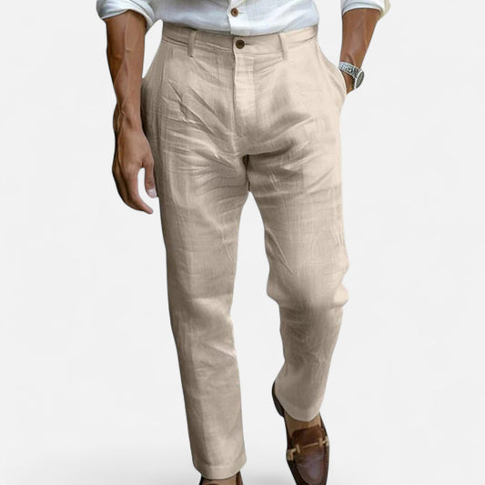 Velour Mode | Pantalon en Lin Homme Style Tropézien – Élégance Méditerranéenne, Légèreté Naturelle