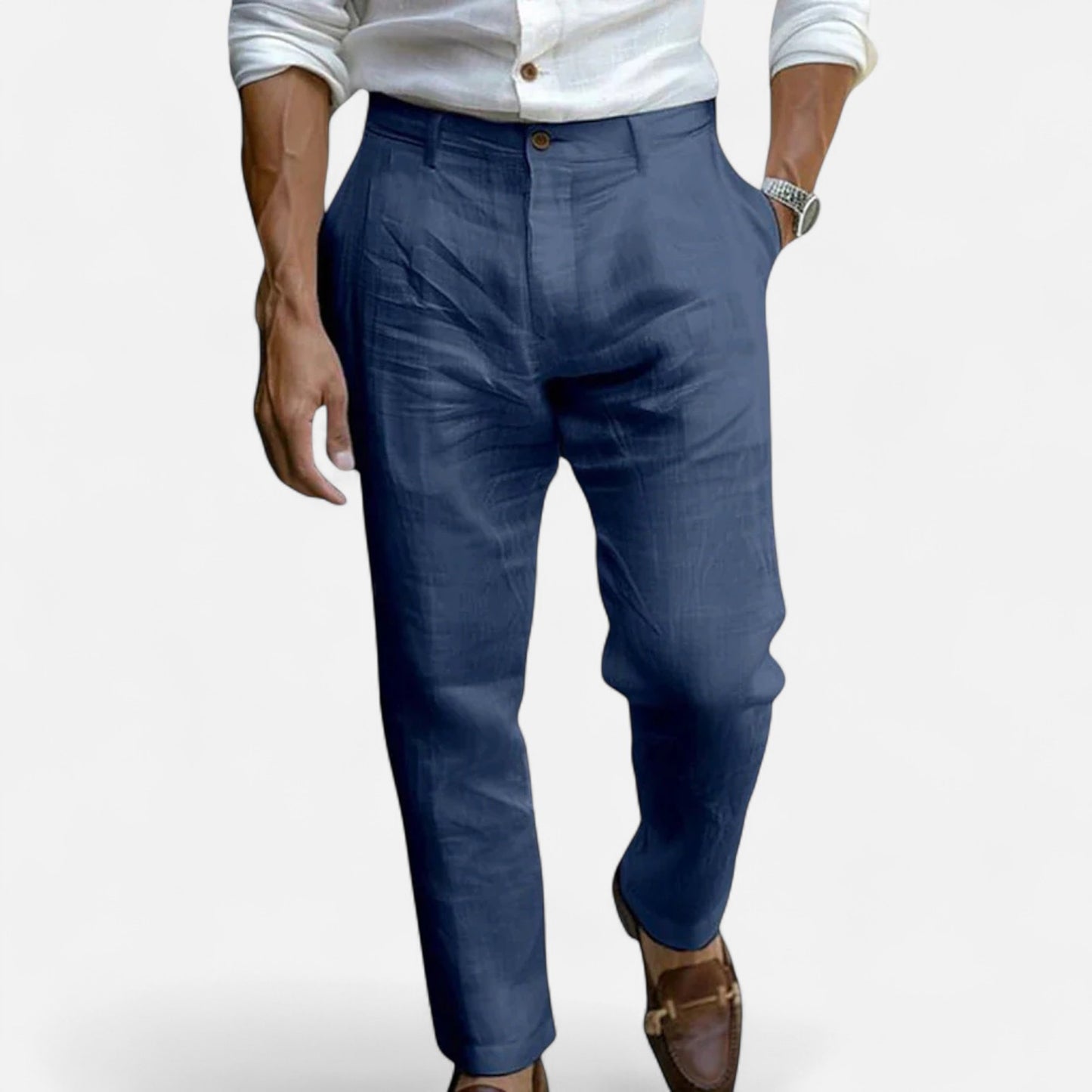 Velour Mode | Pantalon en Lin Homme Style Tropézien – Élégance Méditerranéenne, Légèreté Naturelle