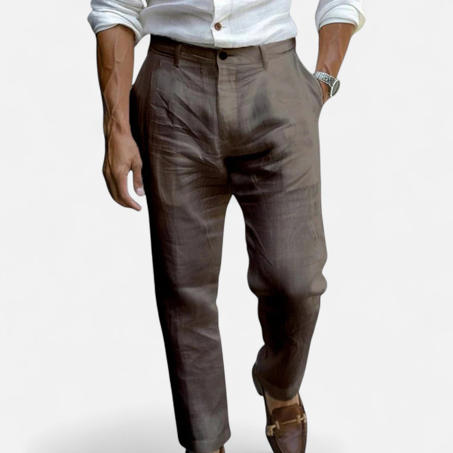 Velour Mode | Pantalon en Lin Homme Style Tropézien – Élégance Méditerranéenne, Légèreté Naturelle