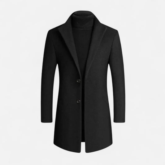 Velour Mode | Manteau Long Homme à Boutonnage Classique et Revers Crantés