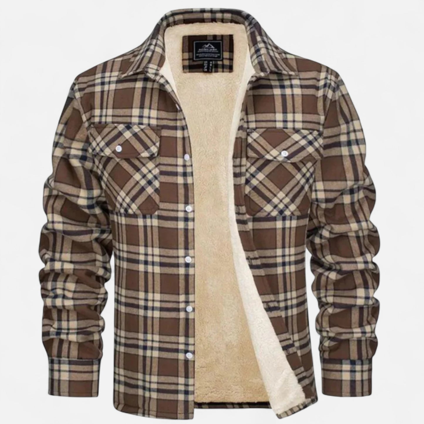 Velour Mode | Veste Femme à Carreaux avec Boutonnage et Doublure Intérieure
