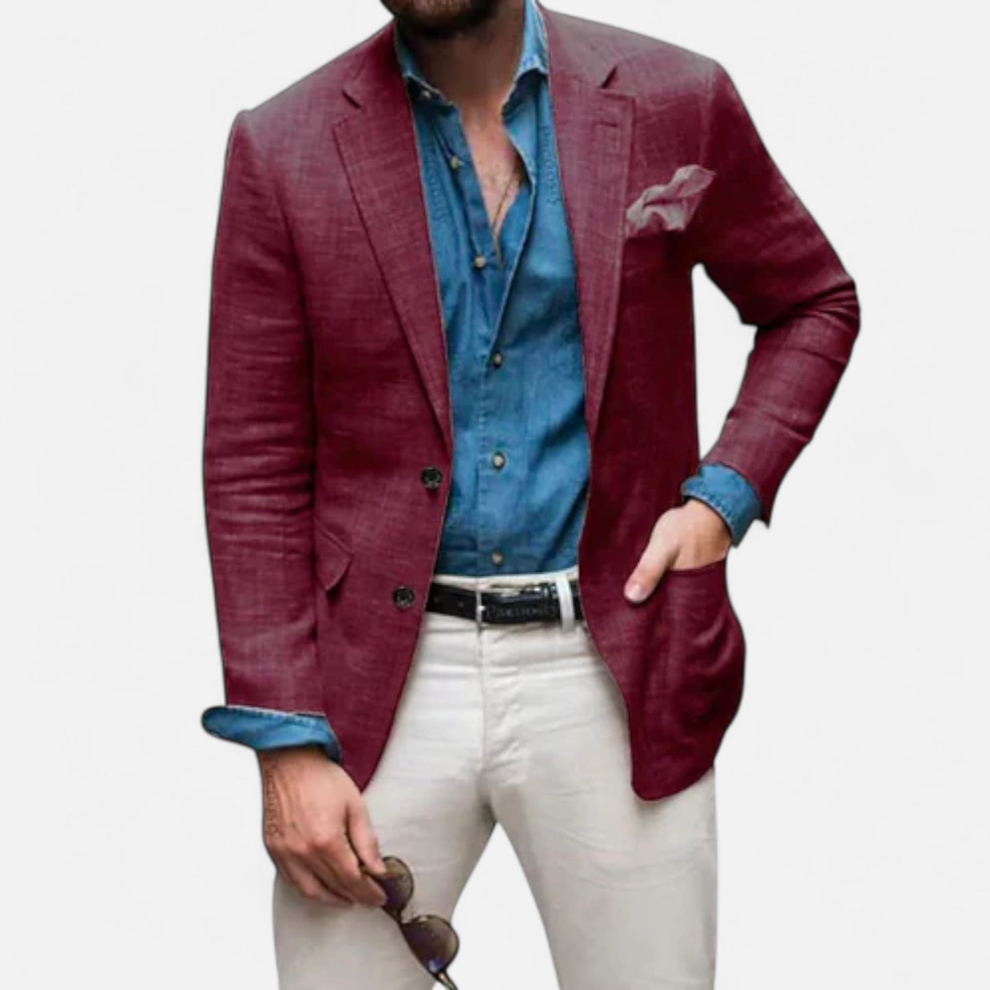 Velour Mode | Blazer en lin respirant pour homme