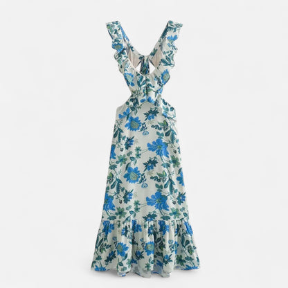 Velour Mode | Robe Longue Femme à Volants – Fluidité Élégante, Charme Intemporel