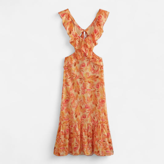 Velour Mode | Robe Longue Femme à Volants – Fluidité Élégante, Charme Intemporel