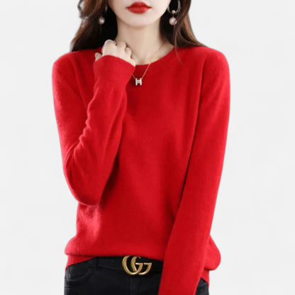 Velour Mode | Pull Femme en Cachemire à Col Rond Classique
