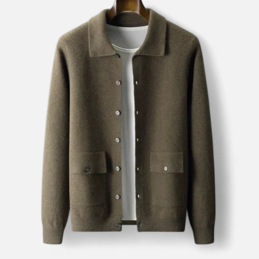 Velour Mode | Cardigan Homme à Boutons avec Poches Plaquées