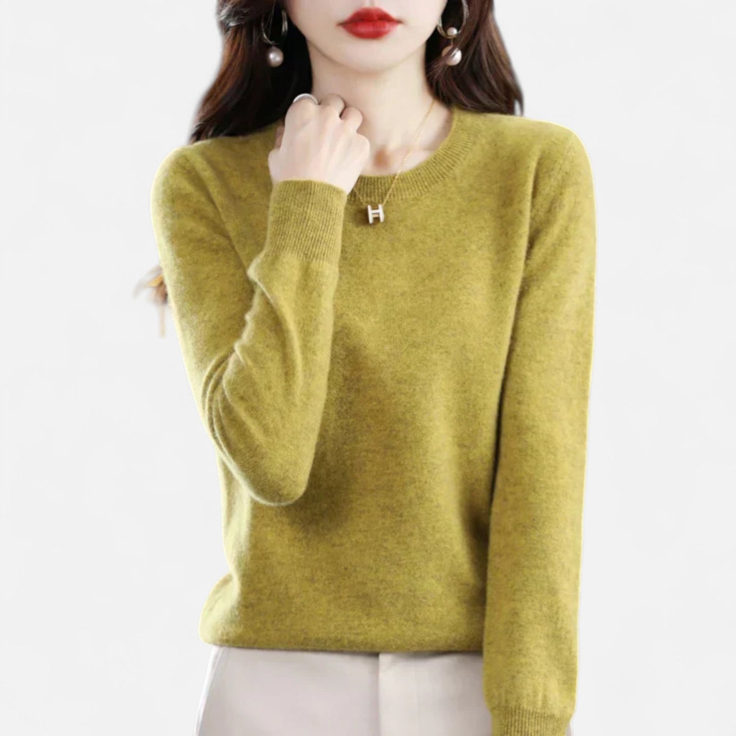 Velour Mode | Pull Femme en Cachemire à Col Rond Classique