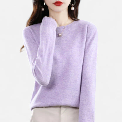 Velour Mode | Pull Femme en Cachemire à Col Rond Classique