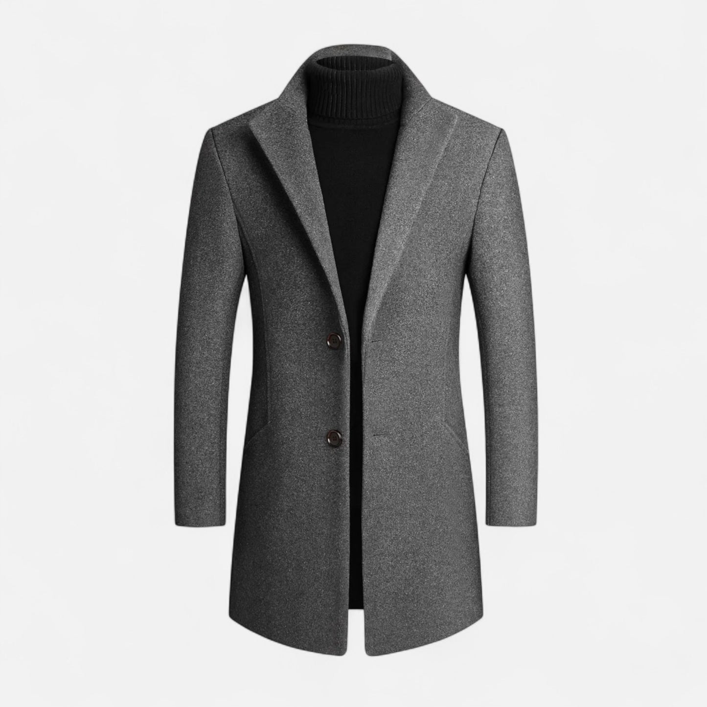 Velour Mode | Manteau Long Homme à Boutonnage Classique et Revers Crantés