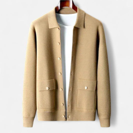 Velour Mode | Cardigan Homme à Boutons avec Poches Plaquées