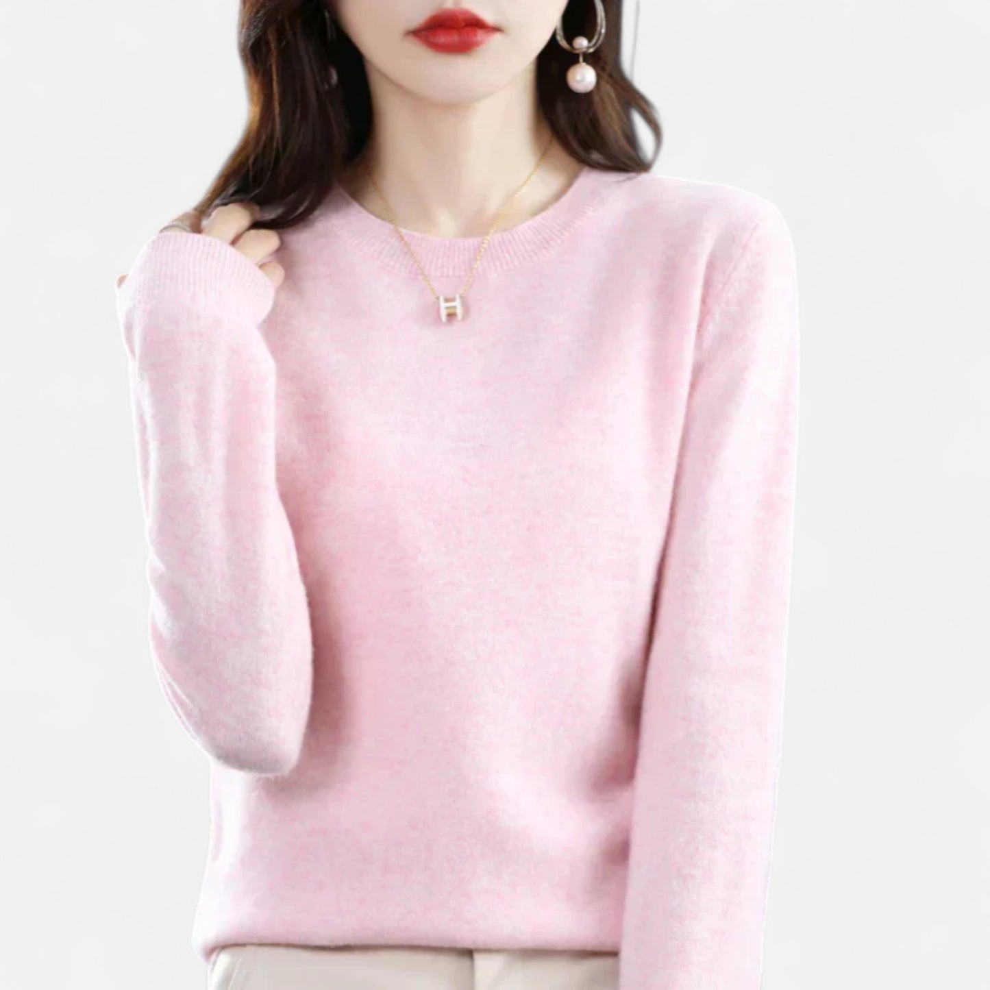 Velour Mode | Pull Femme en Cachemire à Col Rond Classique