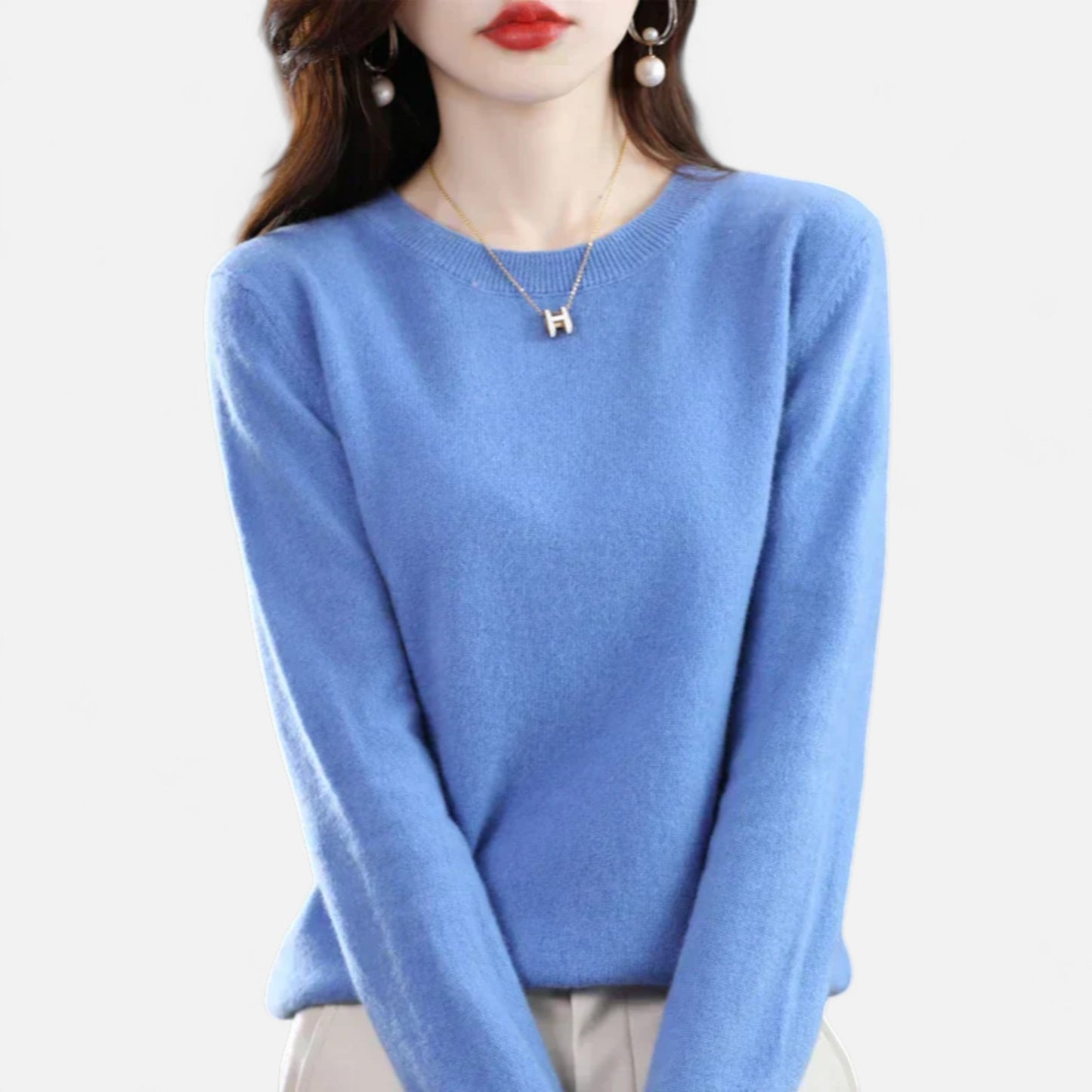Velour Mode | Pull Femme en Cachemire à Col Rond Classique