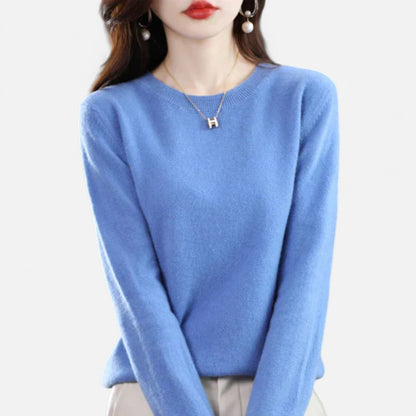 Velour Mode | Pull Femme en Cachemire à Col Rond Classique