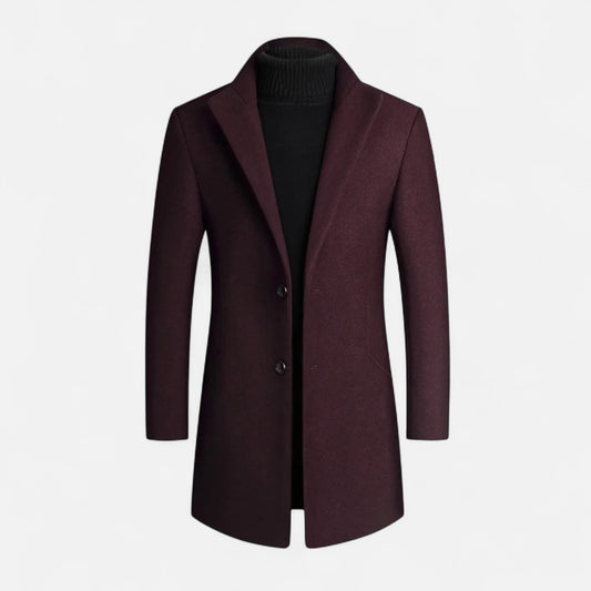 Velour Mode | Manteau Long Homme à Boutonnage Classique et Revers Crantés