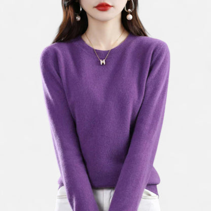 Velour Mode | Pull Femme en Cachemire à Col Rond Classique