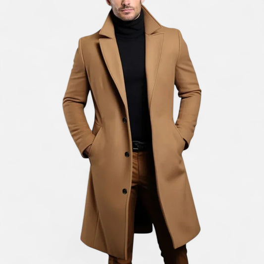 Velour Mode | Manteau Long Femme à Simple Boutonnage et Revers Structurés
