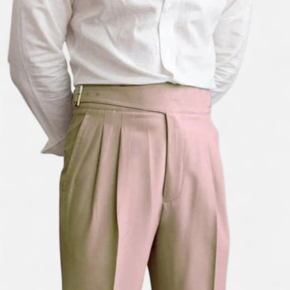 Velour Mode | Pantalon Classique à Boucle Homme – Taille Ceinturée, Élégance Structurée